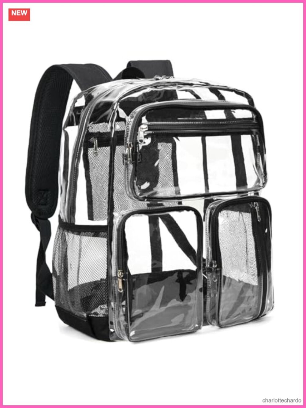 Clear Backpack Large Heavy Duty Laptop Backpack for School Work Travel